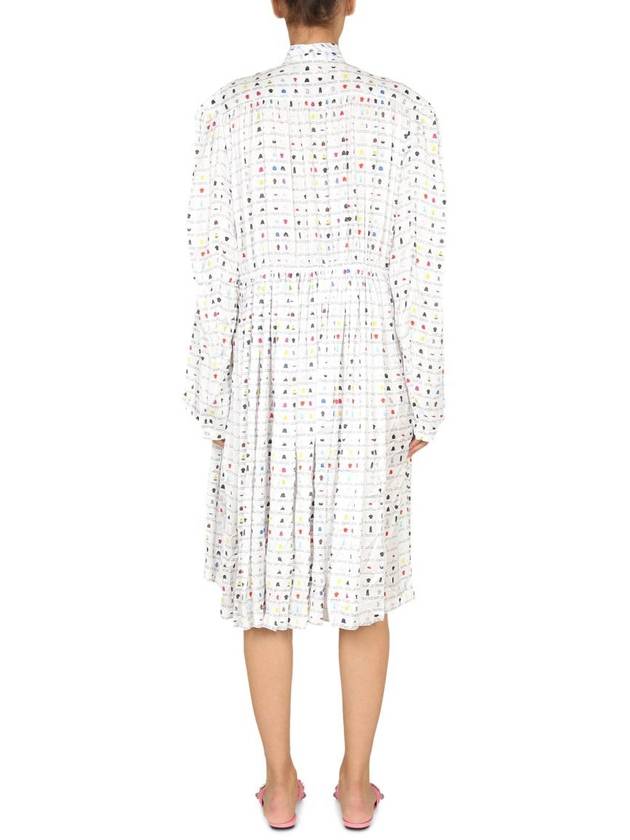 printed knee length long dress white - BALENCIAGA - BALAAN 4