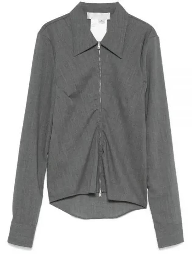 Slim Zip Wool Shirt Grey - OUR LEGACY - BALAAN 2