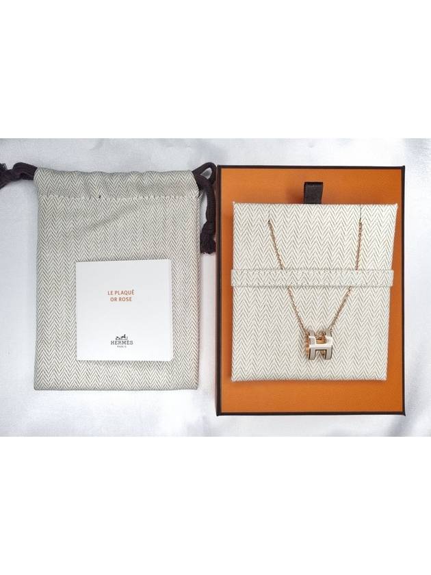 Mini Pop H Pendant Rose Gold & Marron Glace - HERMES - BALAAN 3