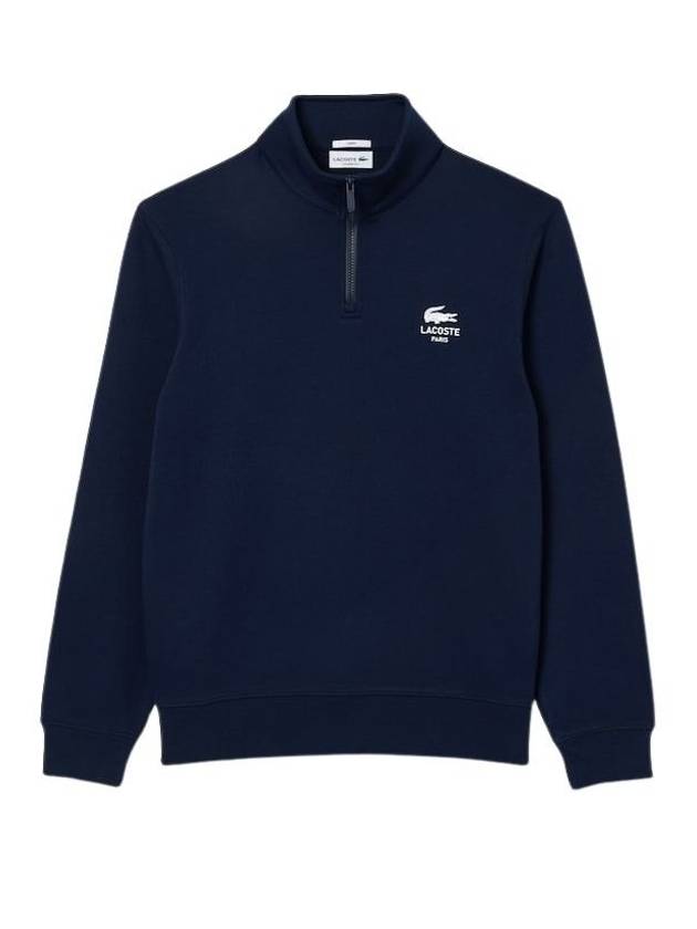 Printed Zip-Up Long Sleeve T-Shirt Navy - LACOSTE - BALAAN 2