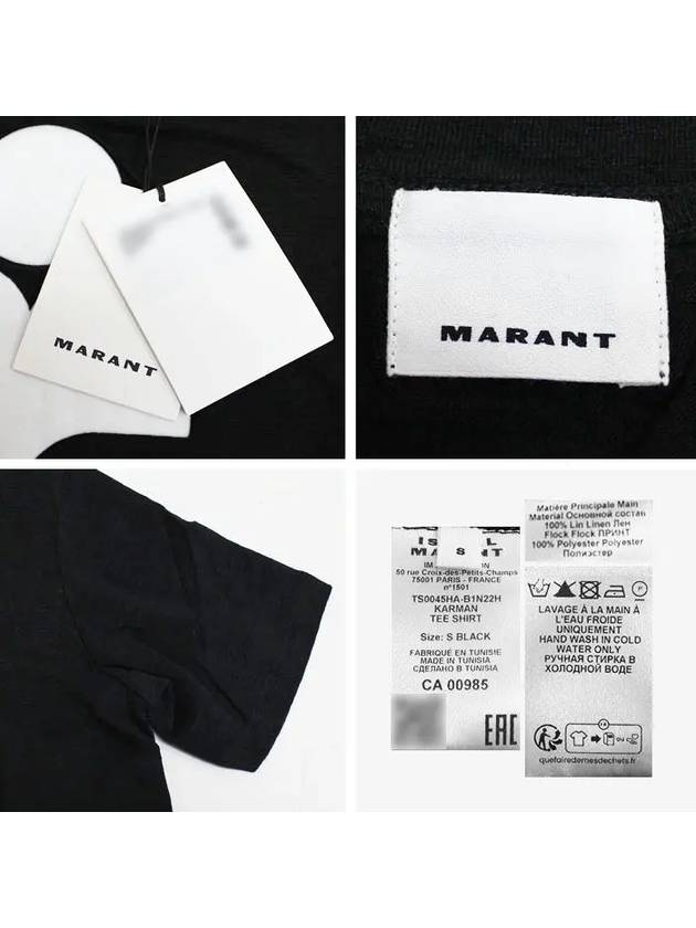 Isabel Marant  Men's KARMAN GB Karman Short Sleeve TShirt TS0045HA B1N22H 01BK - ISABEL MARANT ETOILE - BALAAN 5