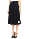 Pointelle Rip Below The Knee A-Line Skirt Navy - THOM BROWNE - BALAAN 5