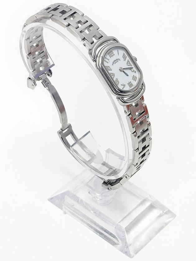 Silver Metal Square Round Women s Rally Watch 4VHEC31118 - HERMES - BALAAN 5