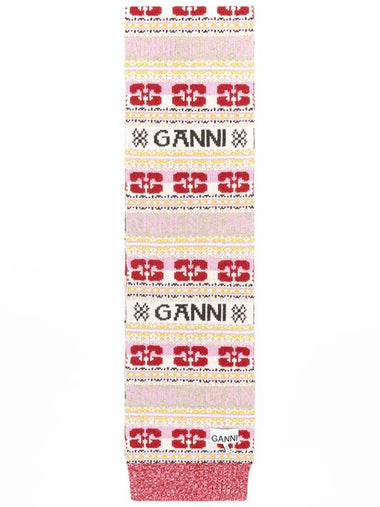 Women's Graphic Logo Wool Muffler - GANNI - BALAAN 1