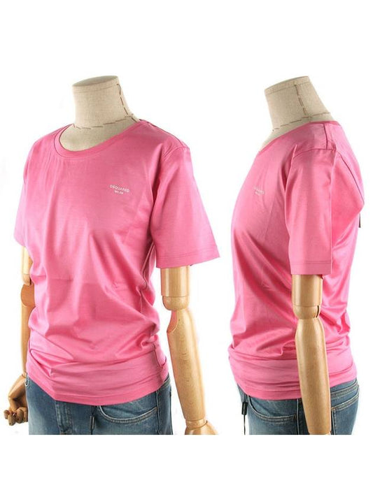 Mini Logo Short Sleeve T-Shirt Pink - DSQUARED2 - BALAAN 2