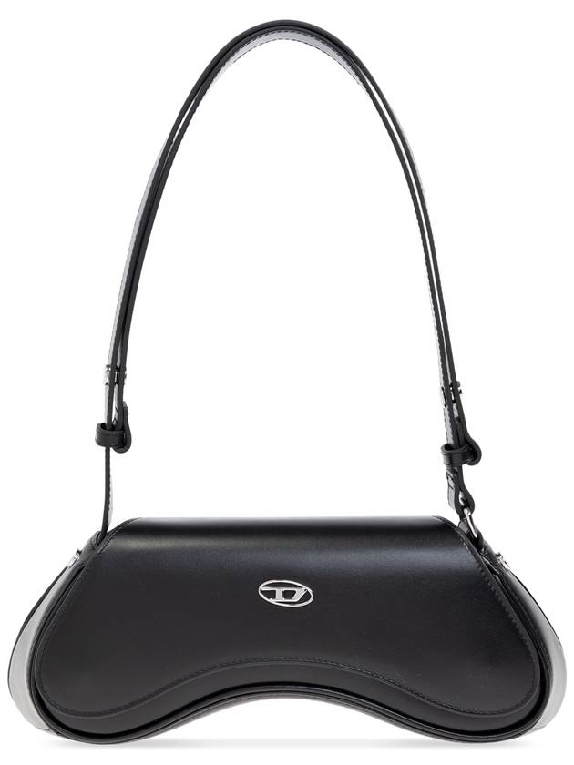 Play Logo Plaque Shoulder Bag Black - DIESEL - BALAAN 1