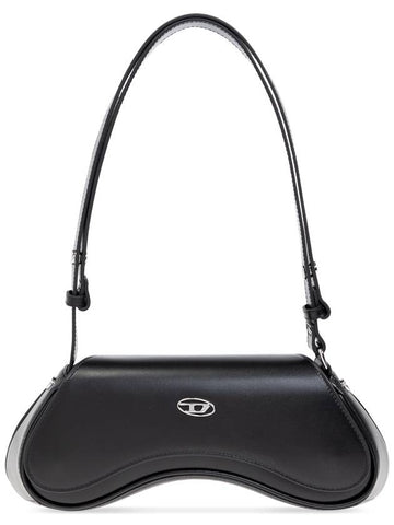 Play Logo Plaque Shoulder Bag Black - DIESEL - BALAAN 1