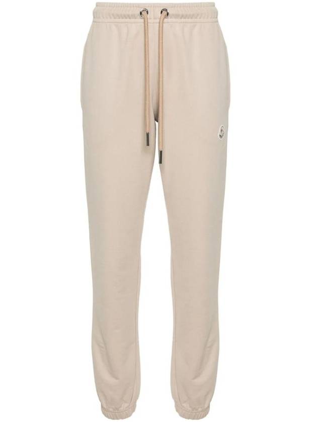 Logo Patch Track Pants Beige - MONCLER - BALAAN 1