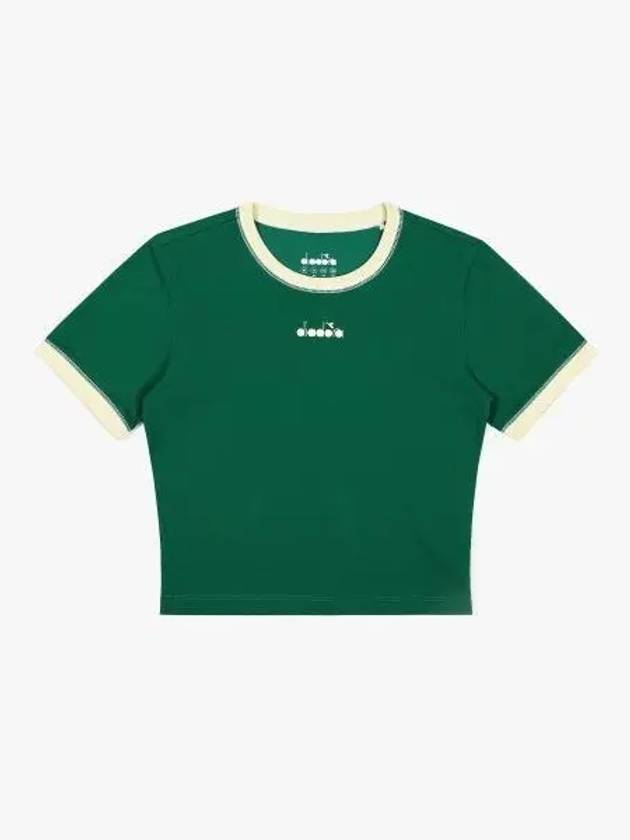 Diadora Wording Graphic Short Sleeve T Shirt Women GREEN - DIADORA - BALAAN 1