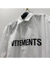 Front Logo Cotton Long Sleeve Shirt White - VETEMENTS - BALAAN 3