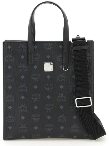 Logo Pattern Tote Bag Black - MCM - BALAAN 1