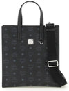 logo pattern tote bag black - MCM - BALAAN 1