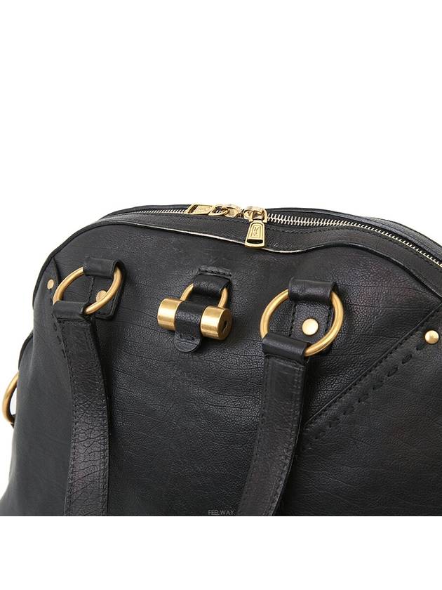 YSL Yip Muse Bag Black Gold Medium Tote 156464 Shoulder - SAINT LAURENT - BALAAN 7