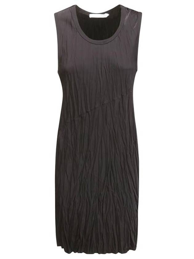 Crushed Satin Tank Mini Dress Black - HELMUT LANG - BALAAN 1