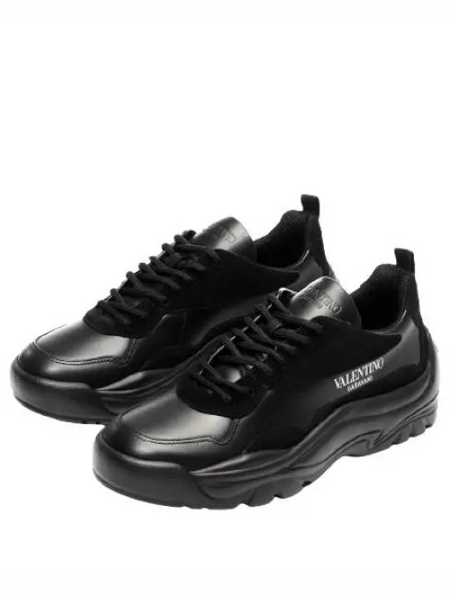 Gumboy Calfskin Low Top Sneakers Black - VALENTINO - BALAAN 2