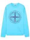 Garment Dying Compass Embroidery Logo Sweatshirt Blue - STONE ISLAND - BALAAN 2