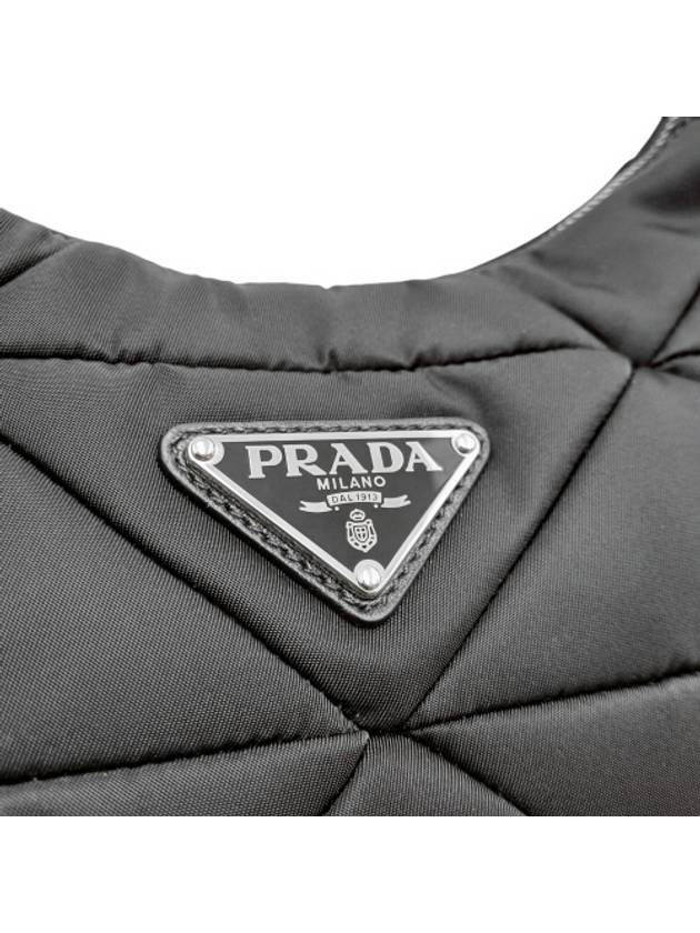 1BC151 Black Re Nylon Padding Quilting Hobo Shoulder Cross Bag - PRADA - BALAAN 7