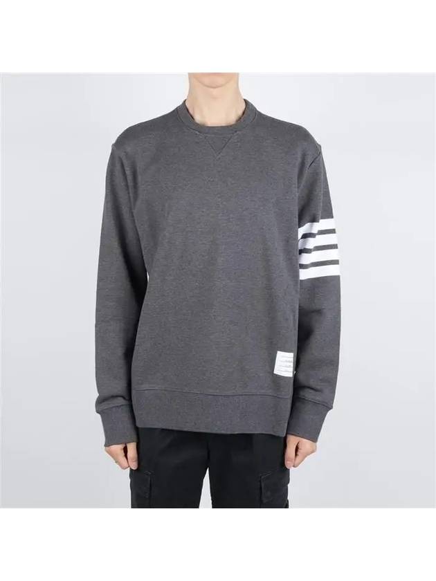 4 Bar Loopback Jersey Sweatshirt Dark Grey - THOM BROWNE - BALAAN 3