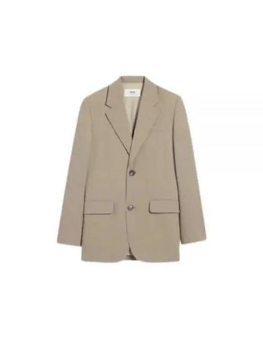 Oversized Blazer Jacket Beige - AMI - BALAAN 1