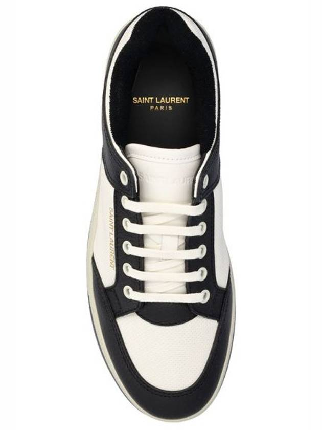 SL 61 Low Top Sneakers Black White - SAINT LAURENT - BALAAN 5