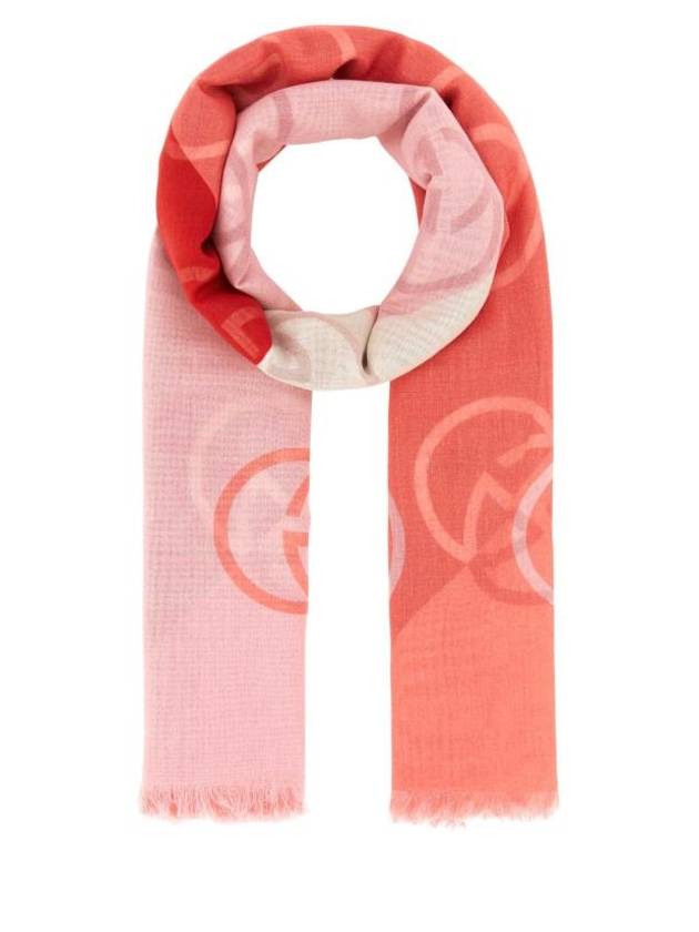 Interlocking GG Cotton Muffler Pink - GUCCI - BALAAN 1