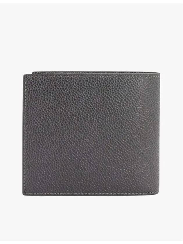 4-Bar Stripe Half Card Holder Dark Grey - THOM BROWNE - BALAAN.