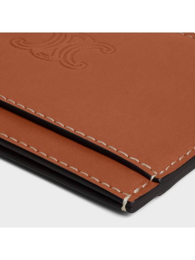 Triomphe Embossed Natural Calfskin Card Wallet Tan - CELINE - BALAAN 5