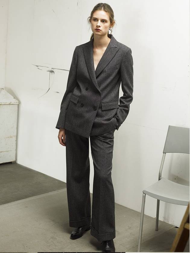 Twill wool 100% no-tuck wide Victoria pants - RS9SEOUL - BALAAN 1