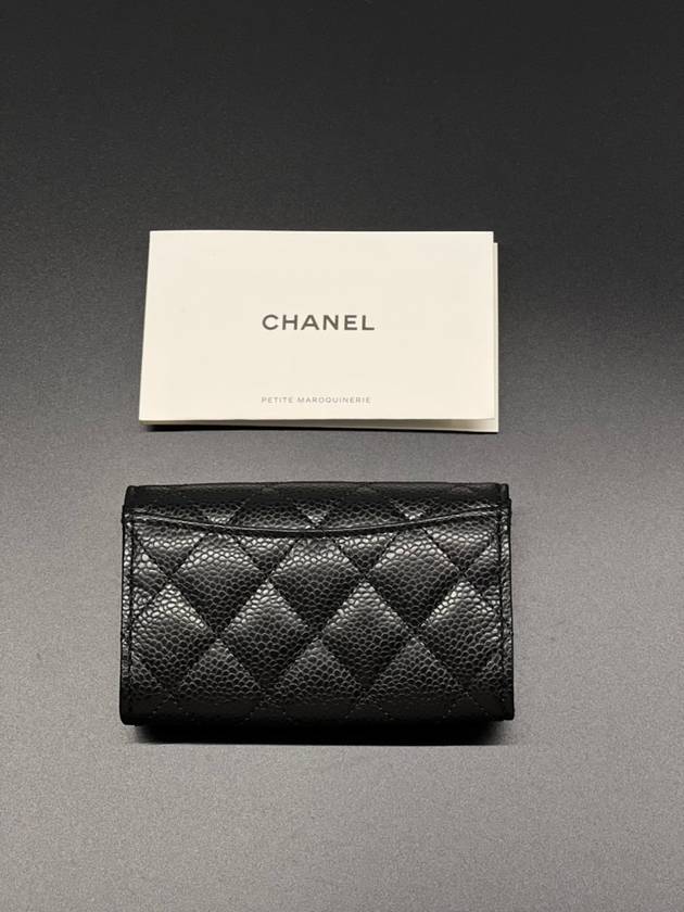 Classic Card Holder Grained Calfskin Silver Black - CHANEL - BALAAN 10