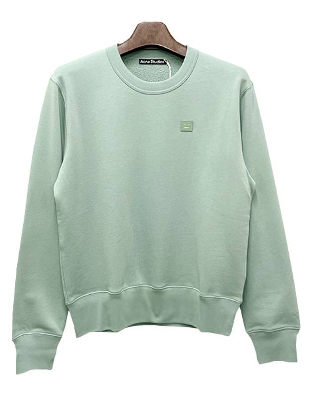 Logo Patch Regular Fit Crew Neck Sweatshirt Soft Green - ACNE STUDIOS - BALAAN 3