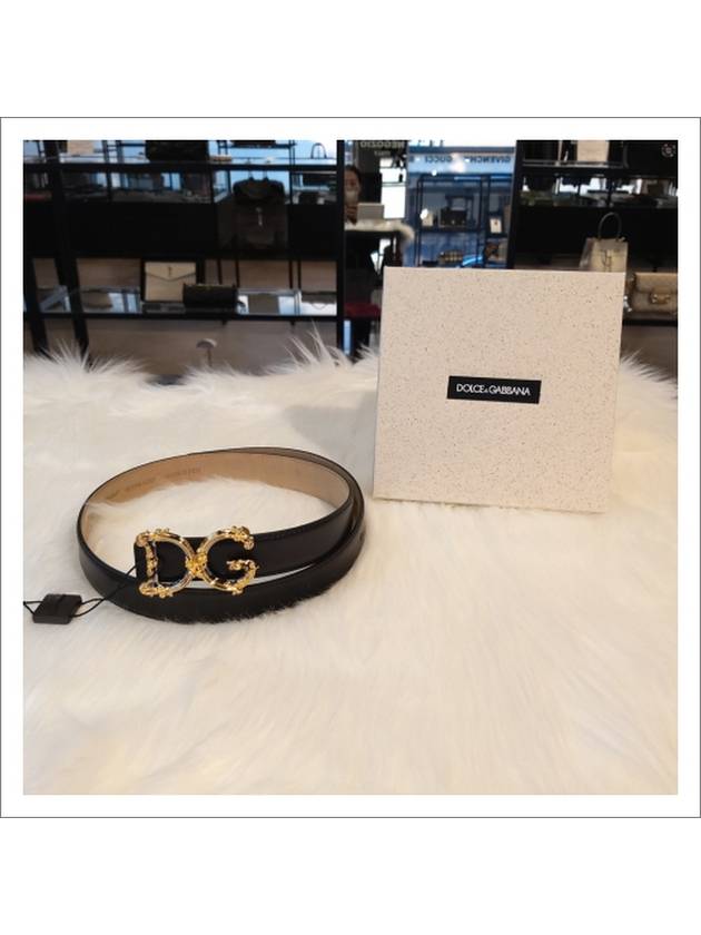 Women's DG Leather Belt Black - DOLCE&GABBANA - BALAAN.