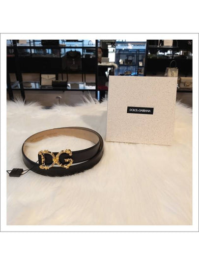 DG Logo Leather Belt Black - DOLCE&GABBANA - BALAAN 2