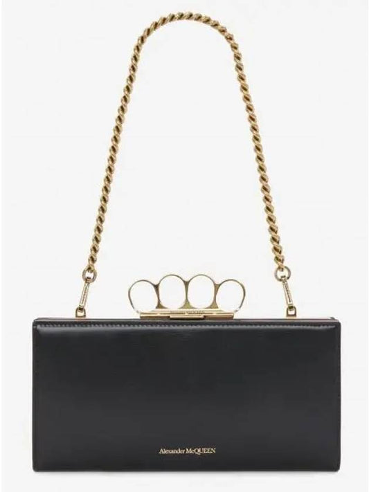 4-Ring Chain Clutch Bag Black - ALEXANDER MCQUEEN - BALAAN 2