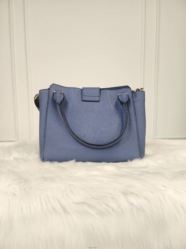 Daol Beomeo Branch Buckle Tote Bag Blue 4049577 Condition B - BURBERRY - BALAAN 2