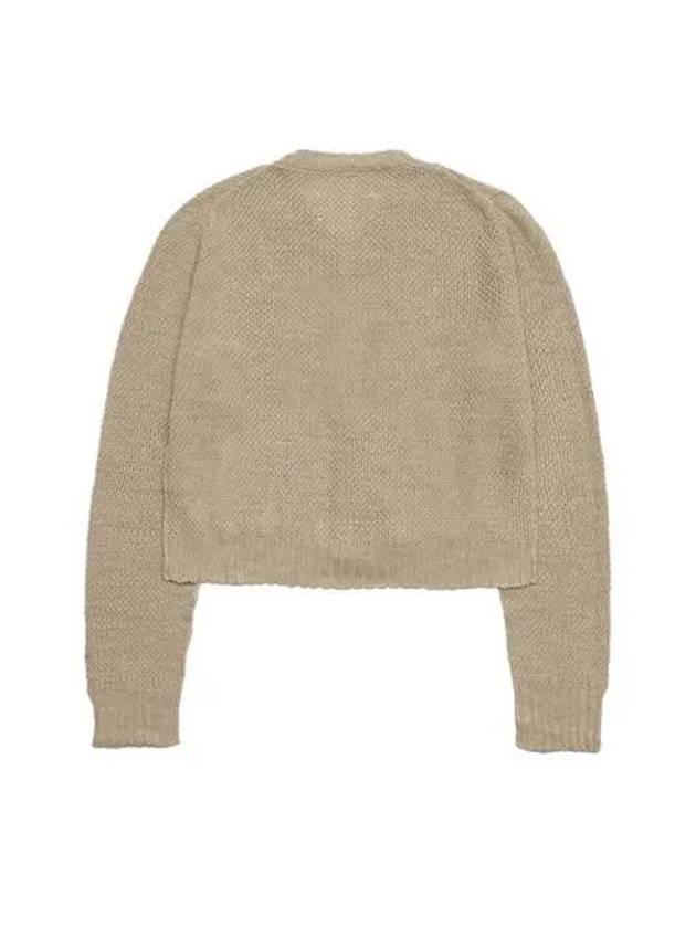 Hemp Basket Weave Knit Cardigan Beige - MAISON MARGIELA - BALAAN 3