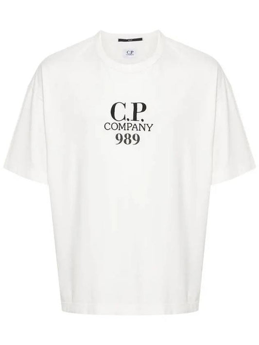 20/1 Jersey Boxy Logo Short Sleeve T-Shirt White - CP COMPANY - BALAAN 2