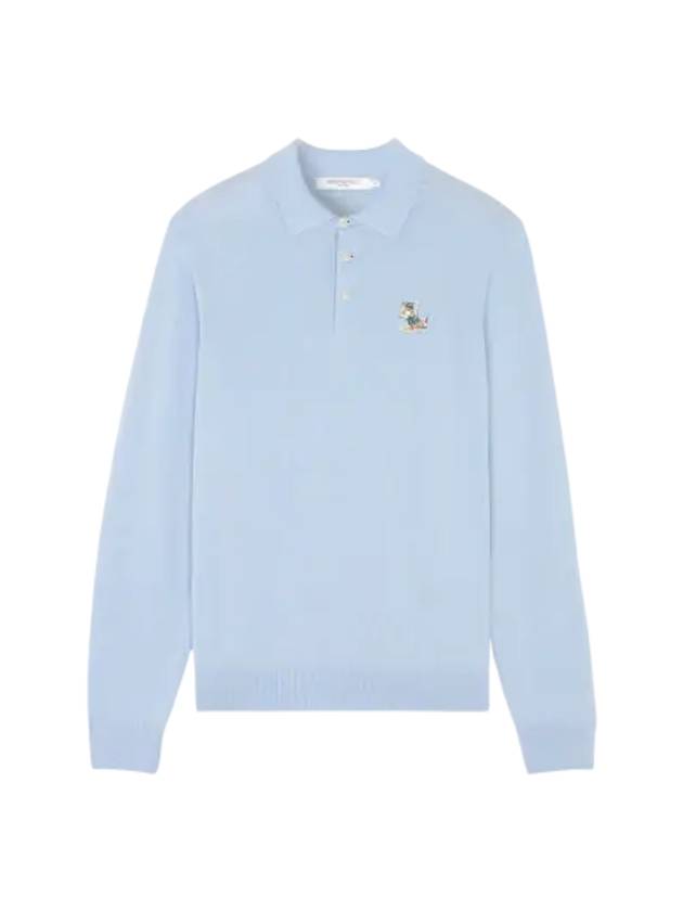 Dressed Fox Patch Polo Shirt Pale Blue - MAISON KITSUNE - BALAAN 2