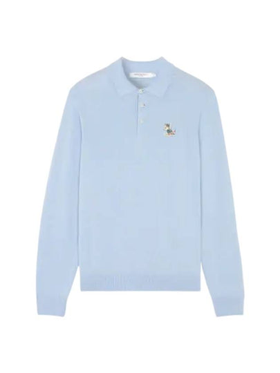 Dressed Fox Patch Polo Shirt Pale Blue - MAISON KITSUNE - BALAAN 2