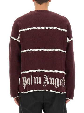 23 fw Monogram Stripe Sweater PMHE048E23KNI0012903 B0040497728 - PALM ANGELS - BALAAN 1