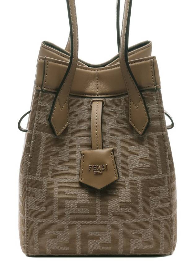 Origami FF Jacquard Mini Shoulder Bag Beige - FENDI - BALAAN 3