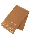 Logo Fringe Cashmere Muffler Dark Camel - ACNE STUDIOS - BALAAN 2