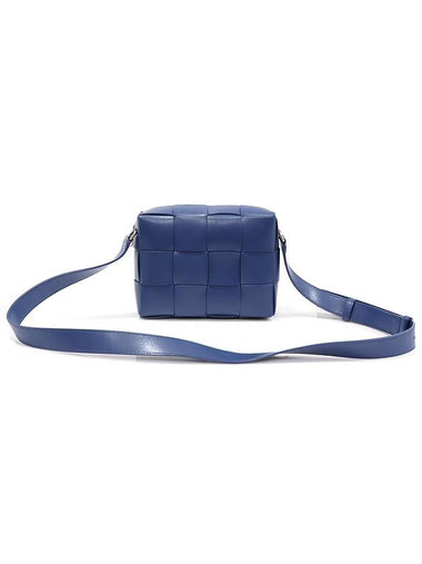 730027 Cruz Blue Intrecciato Weaving Cassette Camera Shoulder Crossbag - BOTTEGA VENETA - BALAAN 1