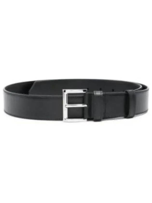 Triangle Logo Leather Belt Black - PRADA - BALAAN 2