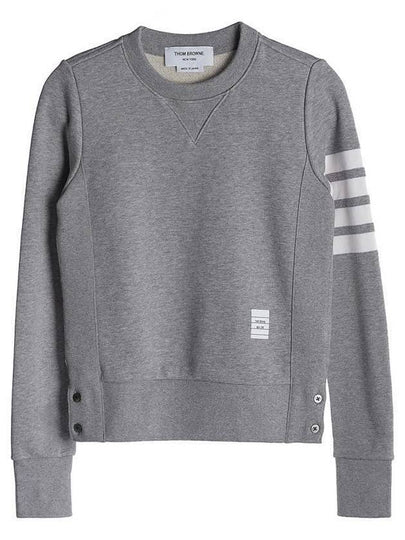 Engineered 4 Bar Stripe Loopback Jersey Knit Crewneck Sweatshirt Light Grey - THOM BROWNE - BALAAN 2