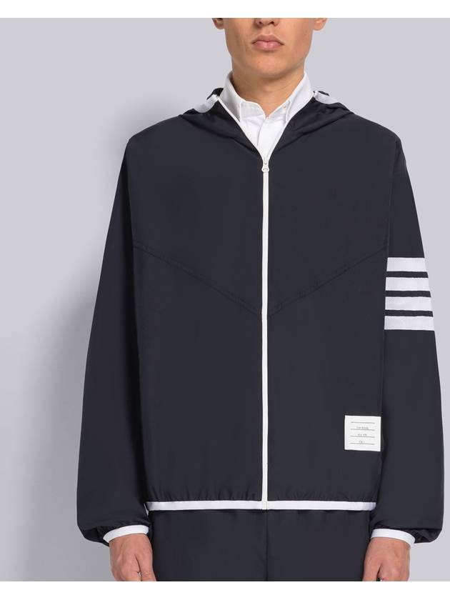 Military Ripstop Mesh 4-Bar Packable Hooded Jacket Navy - THOM BROWNE - BALAAN 2