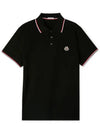 Logo Patch Short Sleeve Polo Black - MONCLER - BALAAN 4