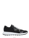 Prax 01 Re-Nylon Brushed Leather Low-Top Sneakers Black - PRADA - BALAAN 2