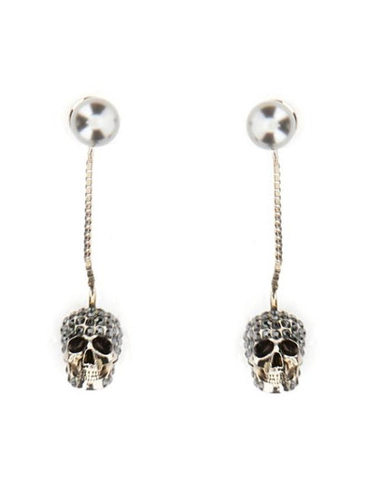 Skull Metal Earrings Silver - ALEXANDER MCQUEEN - BALAAN 2