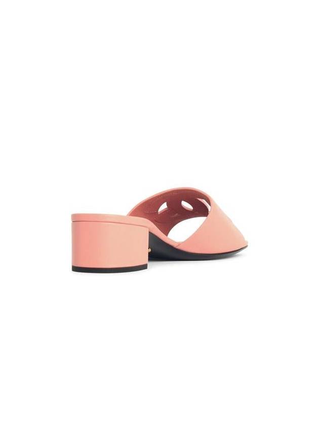 Dolce & Gabbana Pink Leather Slippers - DOLCE&GABBANA - BALAAN 3