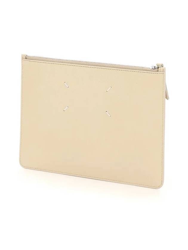 Logo Small Grain Clutch Bag Beige - MAISON MARGIELA - BALAAN 3